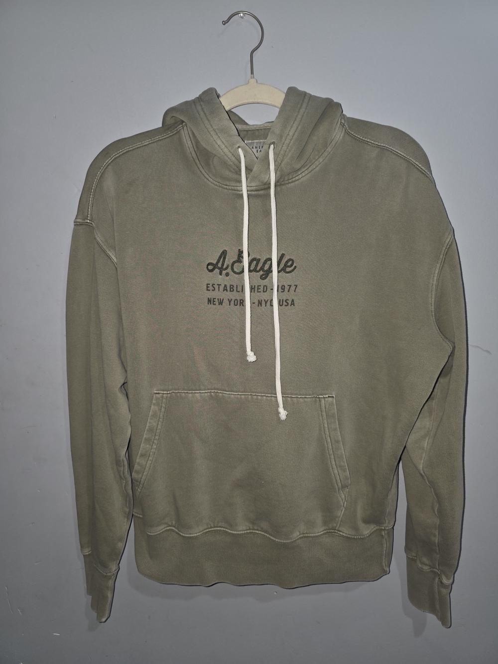 American Eagle Outfitters Olive Green Pullover Hoodie-XS